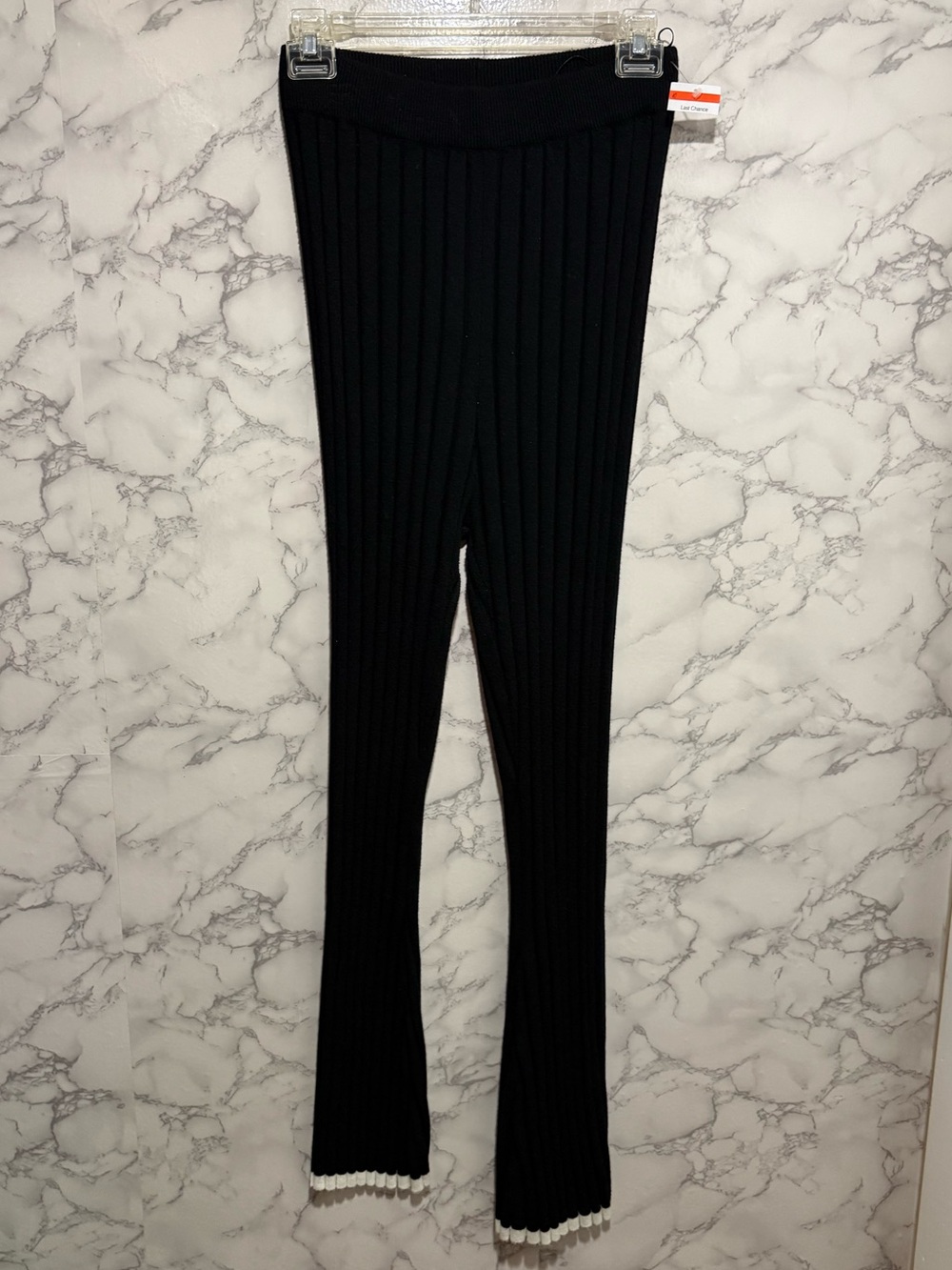NEW Petal & Pup Dora Knit Pant Black Ribbed Knit Pants M